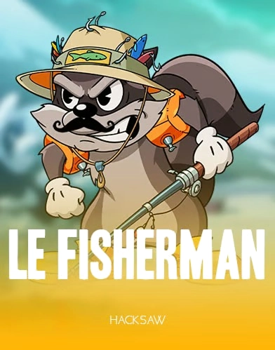 Le Fisherman raccoon with fishing rod